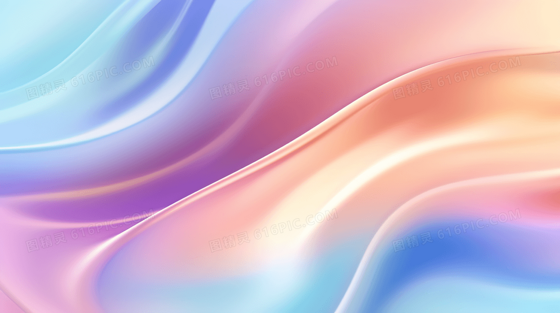 彩色渐变流体曲线简约插画