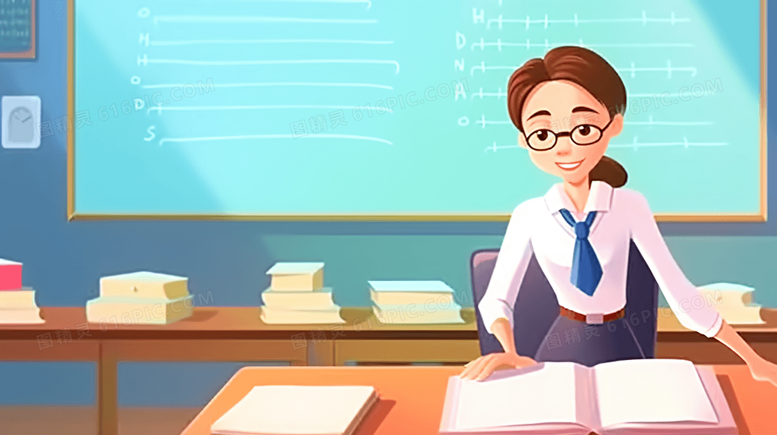 面带笑容的老师职业商务插画