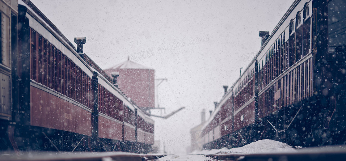 冬季飘雪淘宝海报背景图