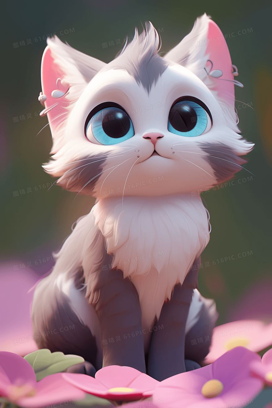 超级可爱的小猫咪插画