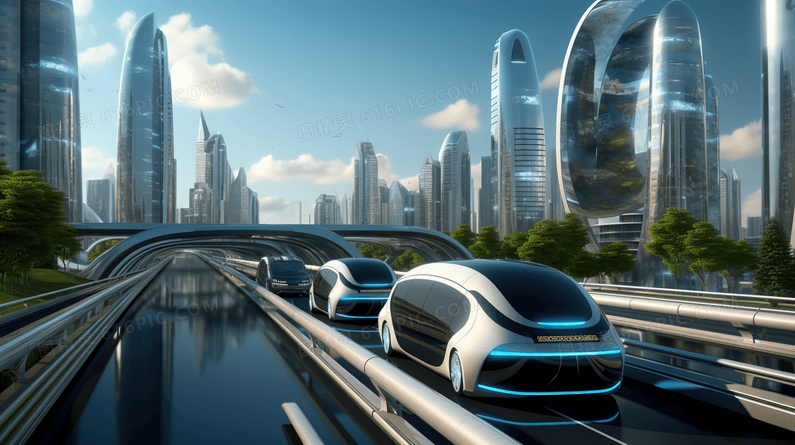未来世界科技城市智能交通工具创意图片