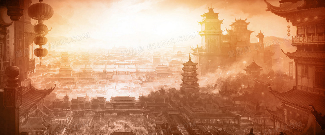 梦幻古城背景装饰