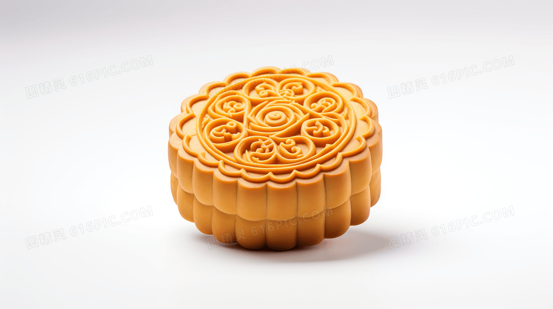 3d立体中秋月饼美食插画