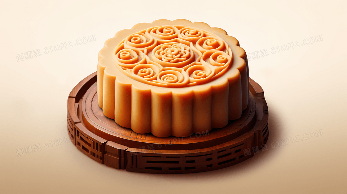 中秋节月饼3D模型创意图片