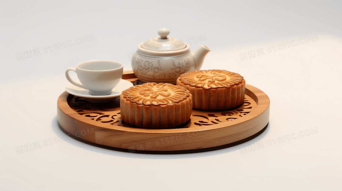 中秋佳节月饼美食插画
