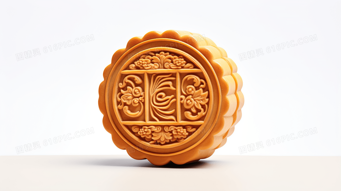 3d立体中秋月饼美食插画