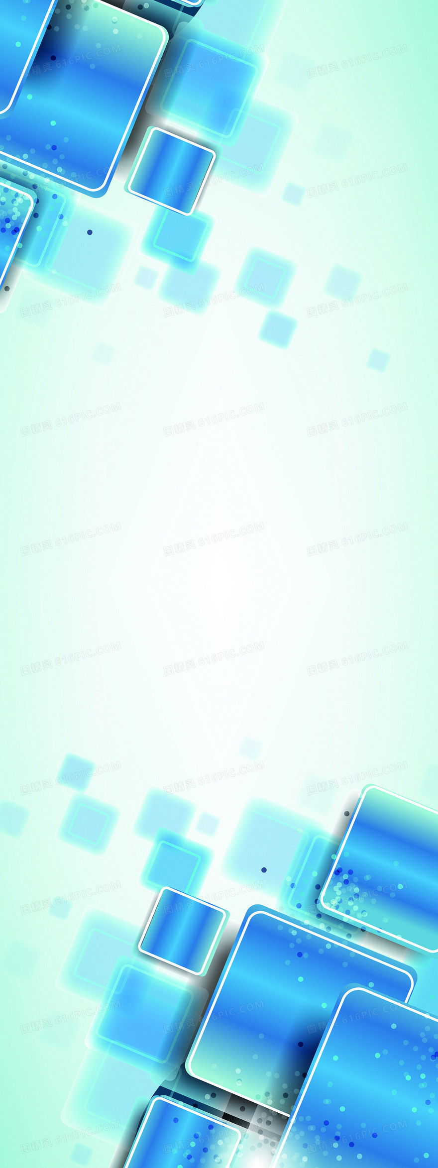 精美蓝色展架设计模板素材画面