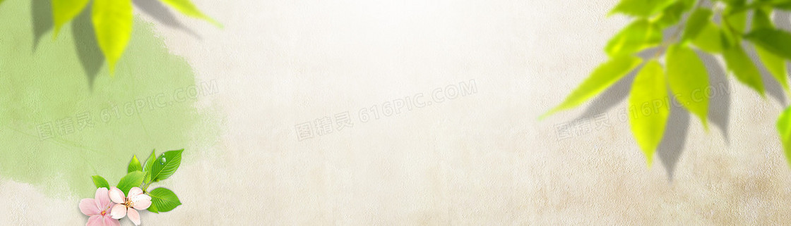 绿叶背景banner