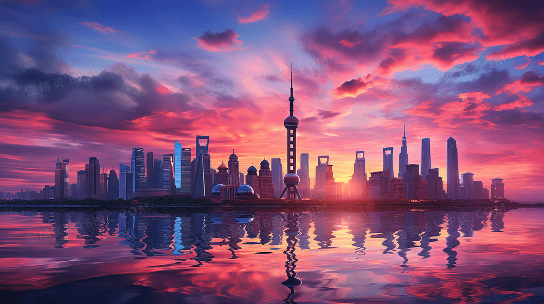 上海外滩黄浦江风景概念创意图片