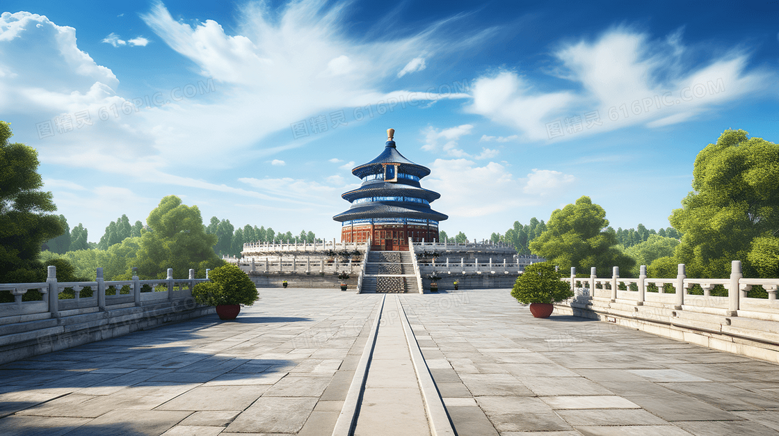 著名景点北京天坛公园风景概念图片