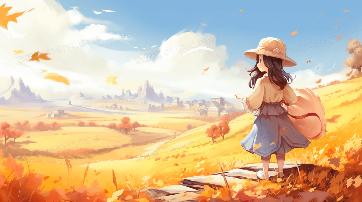 女孩风景插画背景图片下载_免费高清女孩风景插画背景设计素材_第3页_图精灵