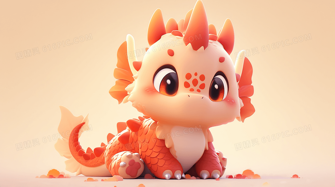 龙年Q版可爱卡通龙形象创意插画