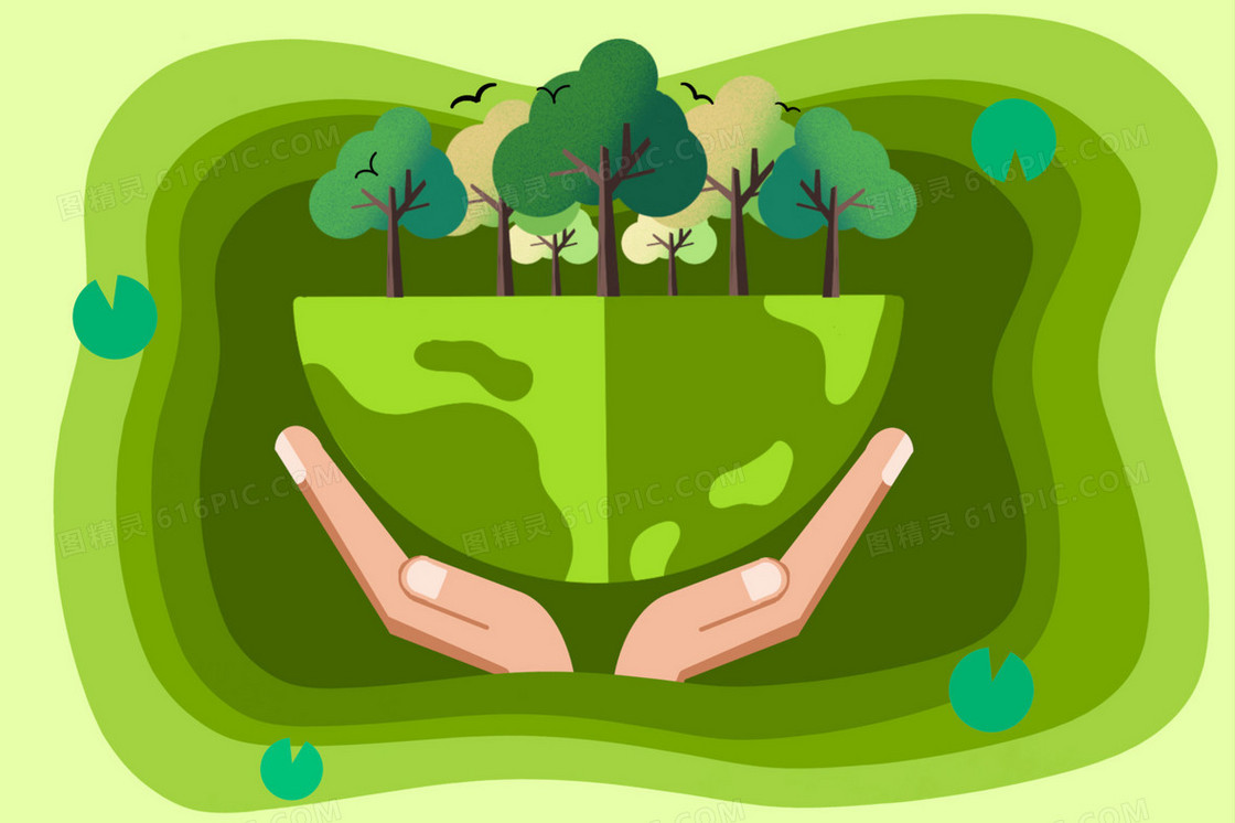 保护森林绿化公益创意插画