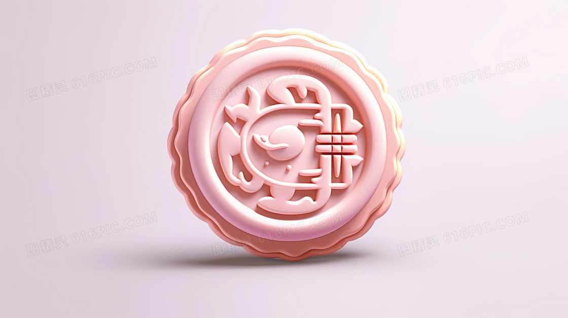 3D立体精美月饼中秋节美食插画