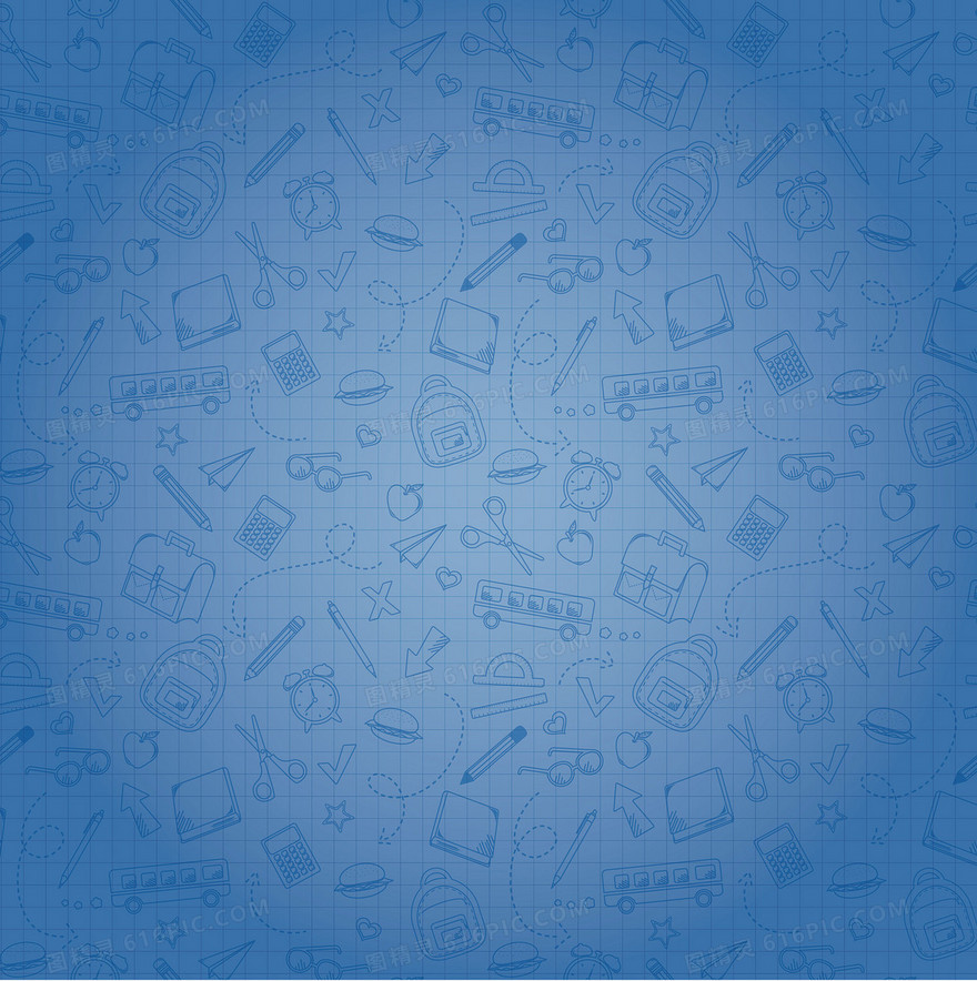 矢量卡通教育文具底纹背景
