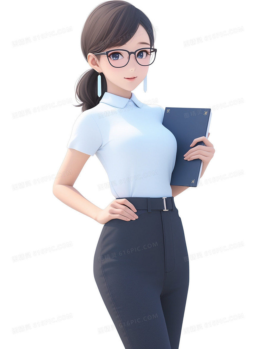 卡通风格女老师插画