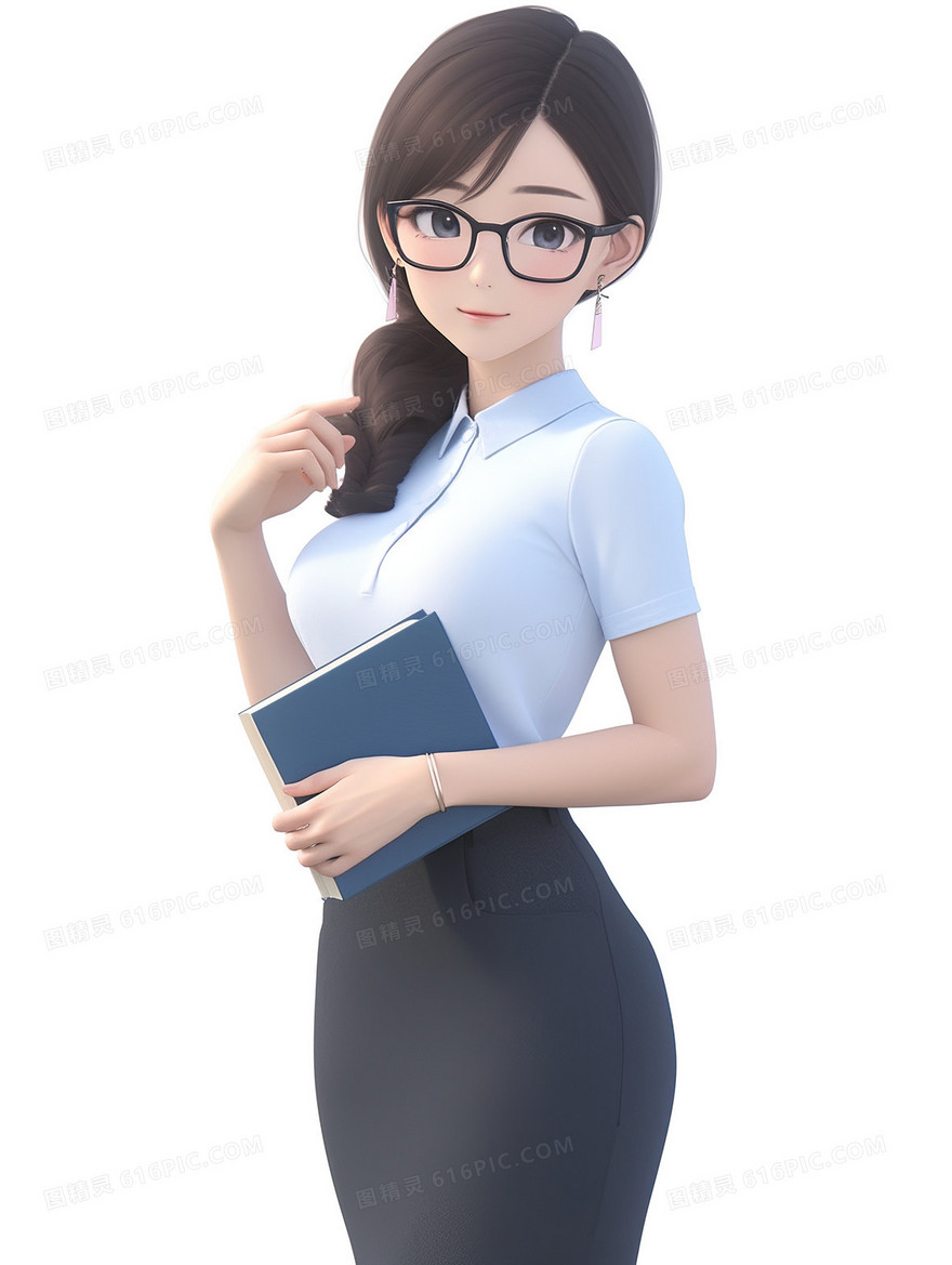 卡通风格女老师插画