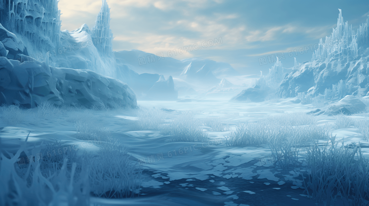 森林雪山油画背景图片下载_1920x900像素JPG格式_编号vrgf3yp61_图精灵