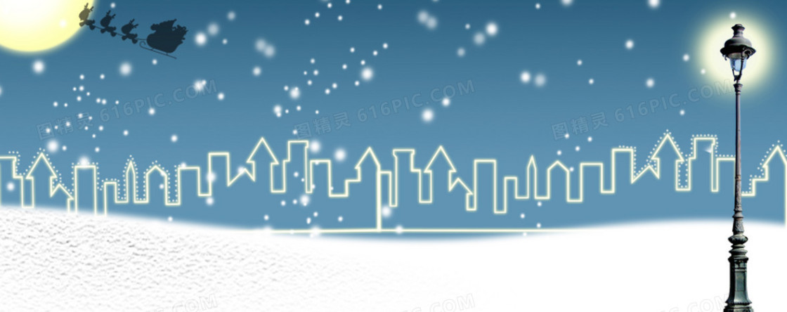 唯美冬季雪景海报背景banner