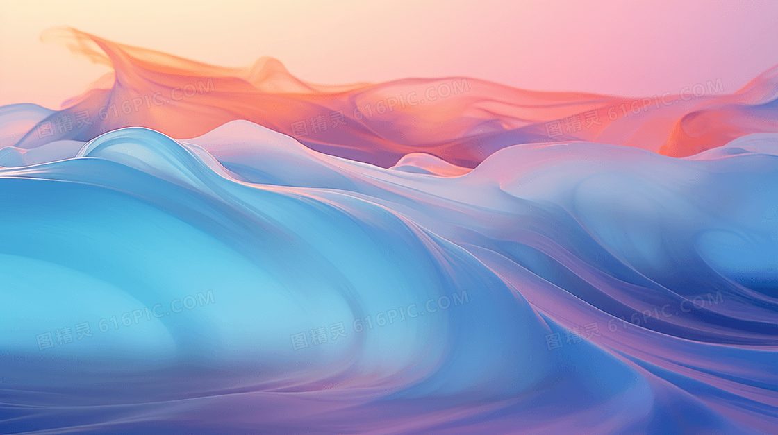 流体渐变海浪线条商务科技企业宣传插画