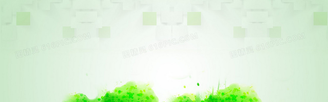 清新绿色背景banner