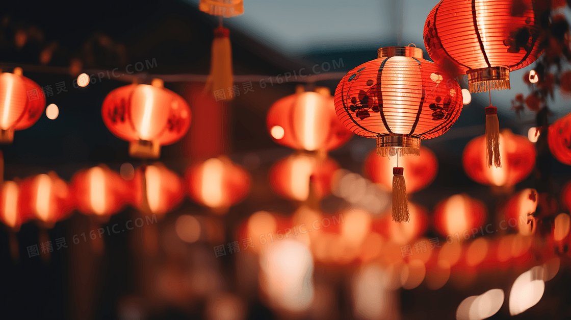 中国新年中式花灯概念图片