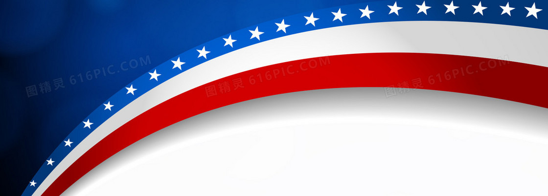 大气美国旗帜星星背景banner