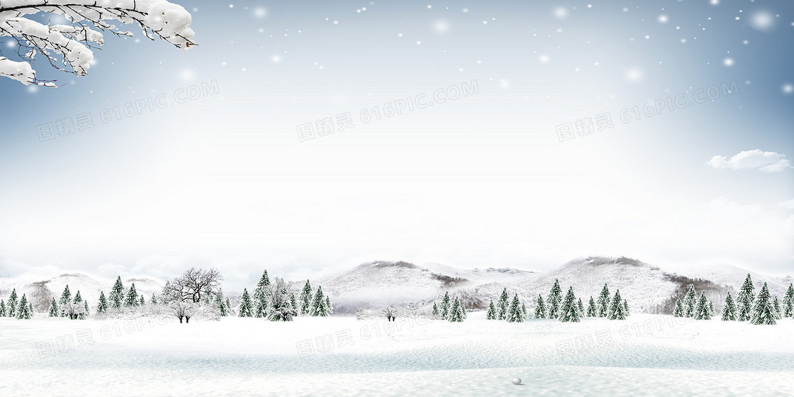 冬季唯美雪景背景