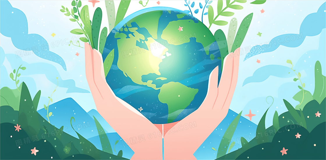 世界环境日保护地球环境创意插画
