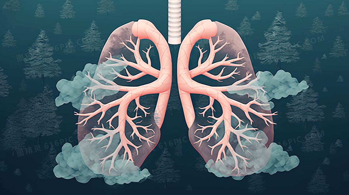 预防肺部疾病医疗健康身体器官插画