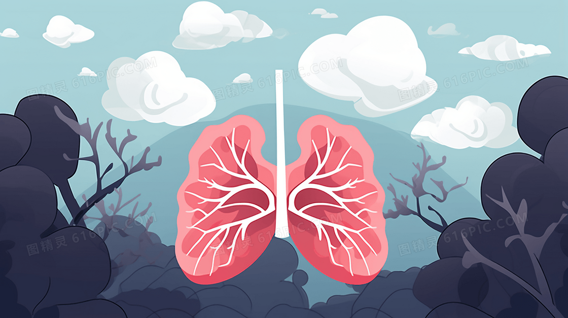 预防肺部疾病医疗健康身体器官插画