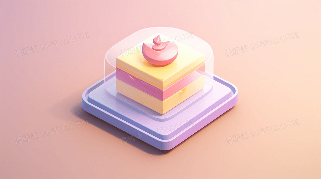 造型可爱小蛋糕过生日插画
