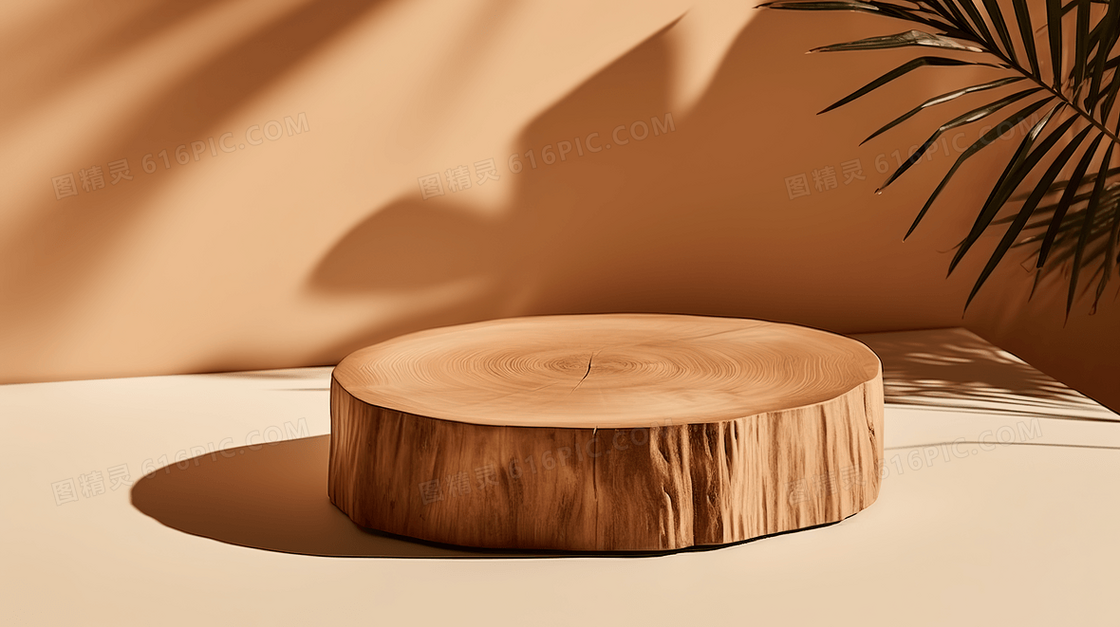 原木风树桩植物装饰电商概念图片
