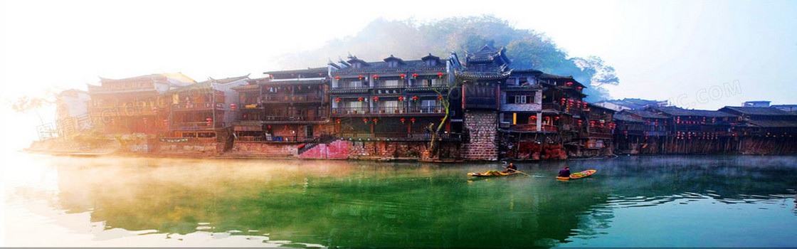 中国风古建筑淘宝海报背景