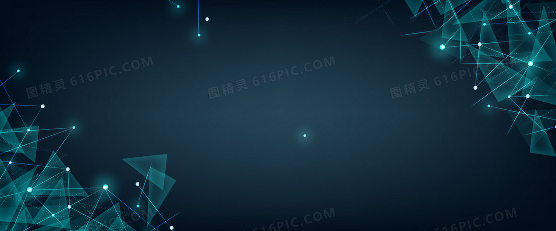 蓝色三角光点背景