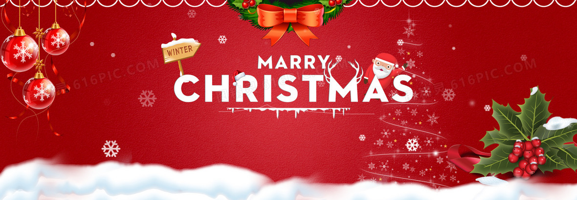 圣诞节红色banner