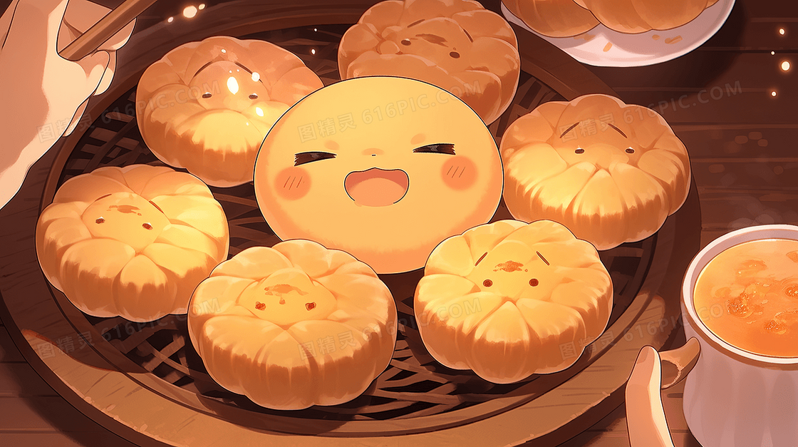 中秋节美味月饼插画