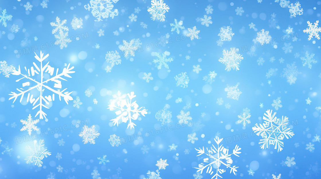 冬天雪花纷飞背景插画