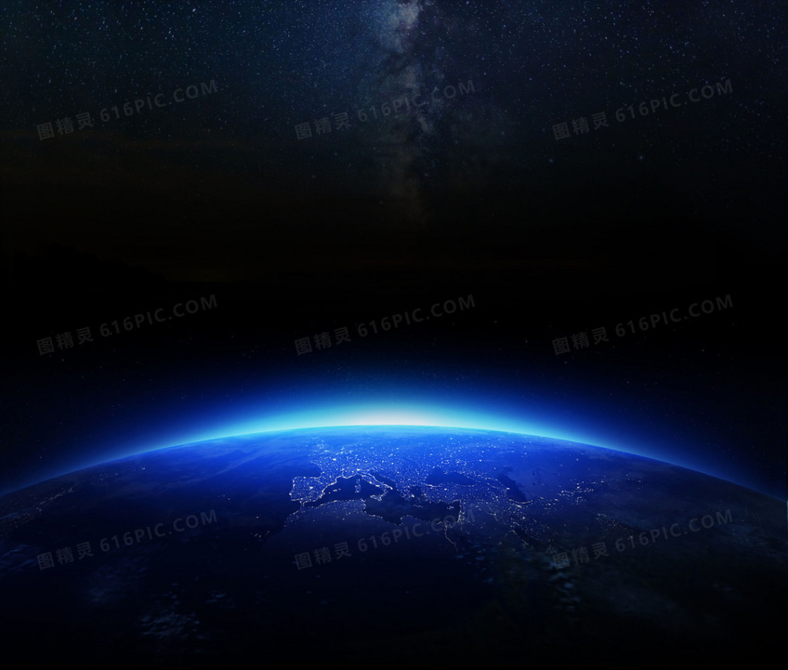 蓝色宇宙会议背景展板