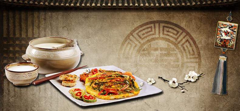 中国风餐饮美食详情页海报背景