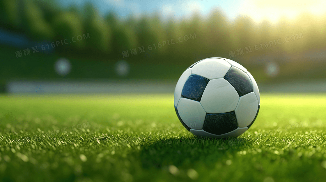 草坪上的足球概念图片