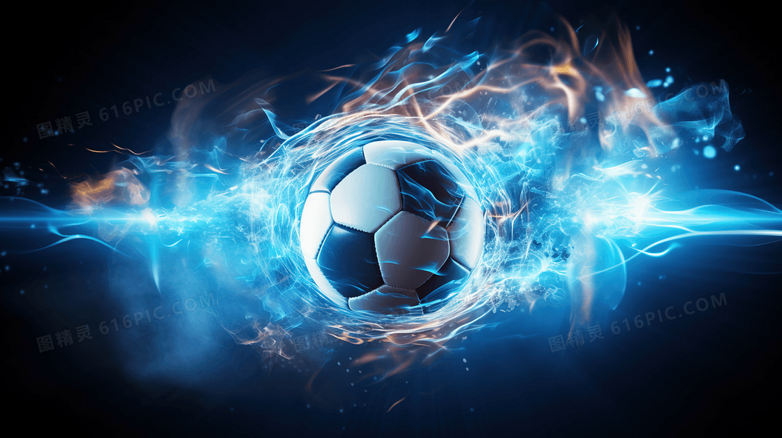 火焰包裹着的足球世界杯概念图片