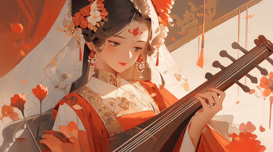 古风美女小说封面插画