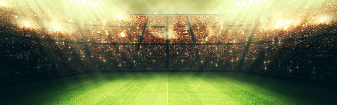 世界杯主题海报绿荫球场背景