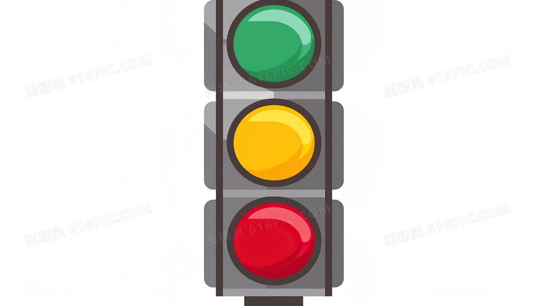 交通安全城市信号灯红绿灯插画
