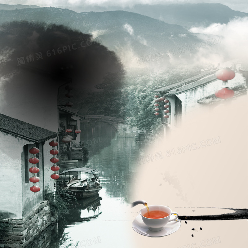 水墨江南背景