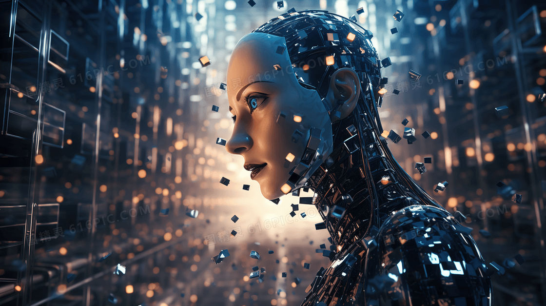 科技感智能人脑机器人概念图片