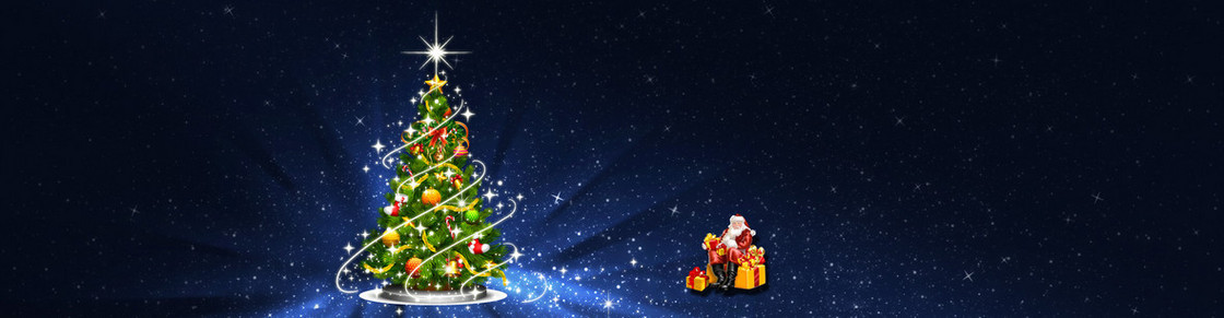 圣诞节星空圣诞树背景banner