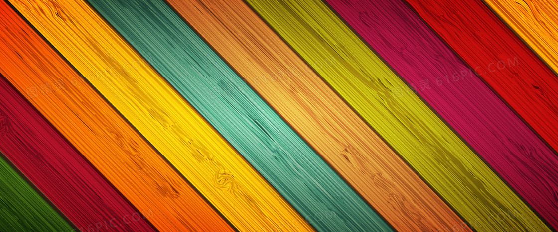 彩色木纹banner背景