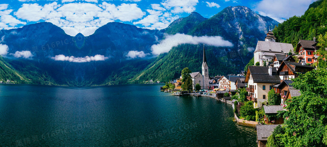 美丽景色异域风情海报背景